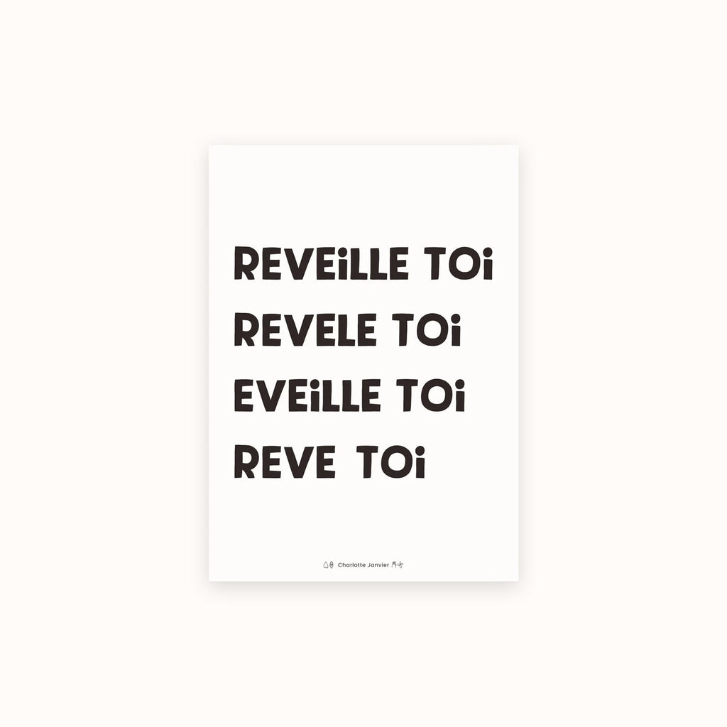Affiche Réveille toi écru A4 – LE DADASHOP